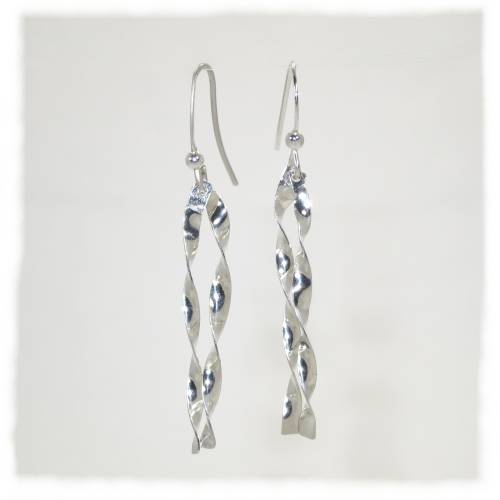 Double strand fine silver earrings